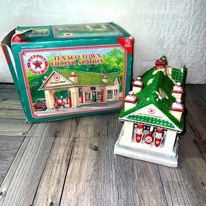 TEXACO Town Gas Filling Station 1930 Denver Style Lit Porcelain -1st in Series